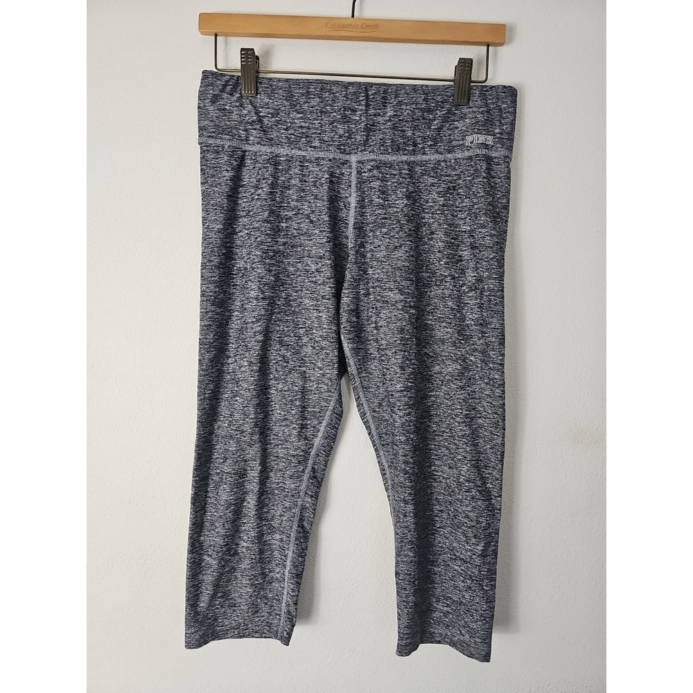 Pink Victoria Secret Yoga Pants Women's Medium Gray Capri Cropped Leggings